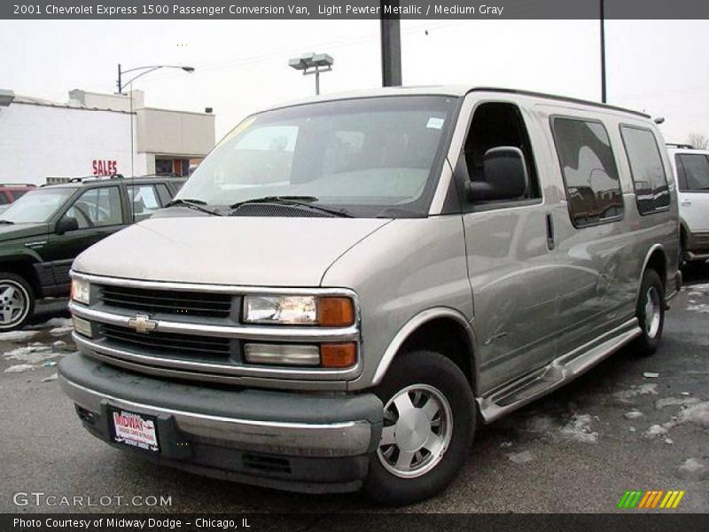 Light Pewter Metallic / Medium Gray 2001 Chevrolet Express 1500 Passenger Conversion Van