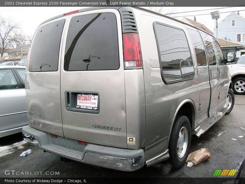Light Pewter Metallic / Medium Gray 2001 Chevrolet Express 1500 Passenger Conversion Van