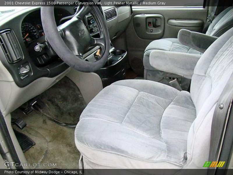 Light Pewter Metallic / Medium Gray 2001 Chevrolet Express 1500 Passenger Conversion Van