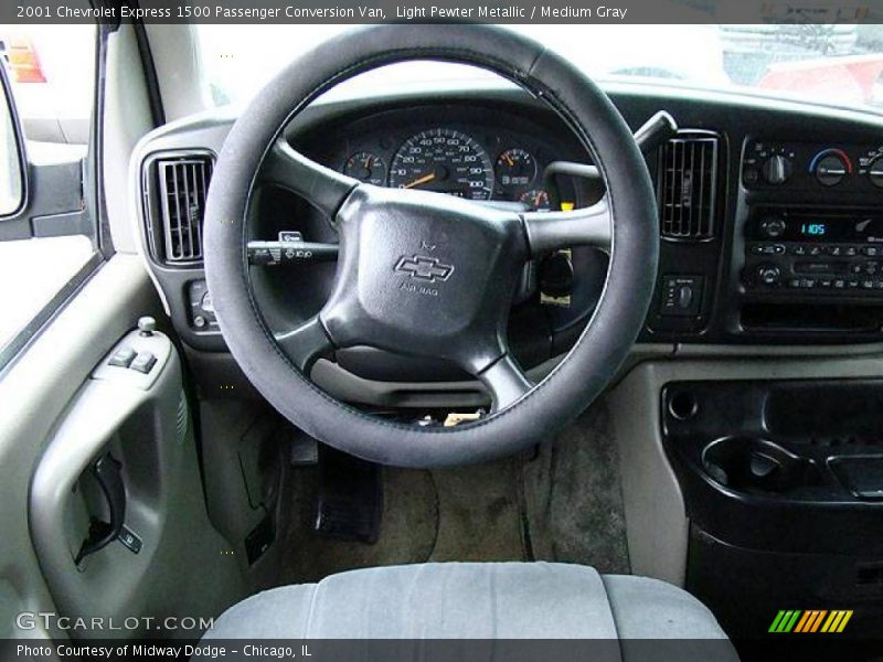 Light Pewter Metallic / Medium Gray 2001 Chevrolet Express 1500 Passenger Conversion Van