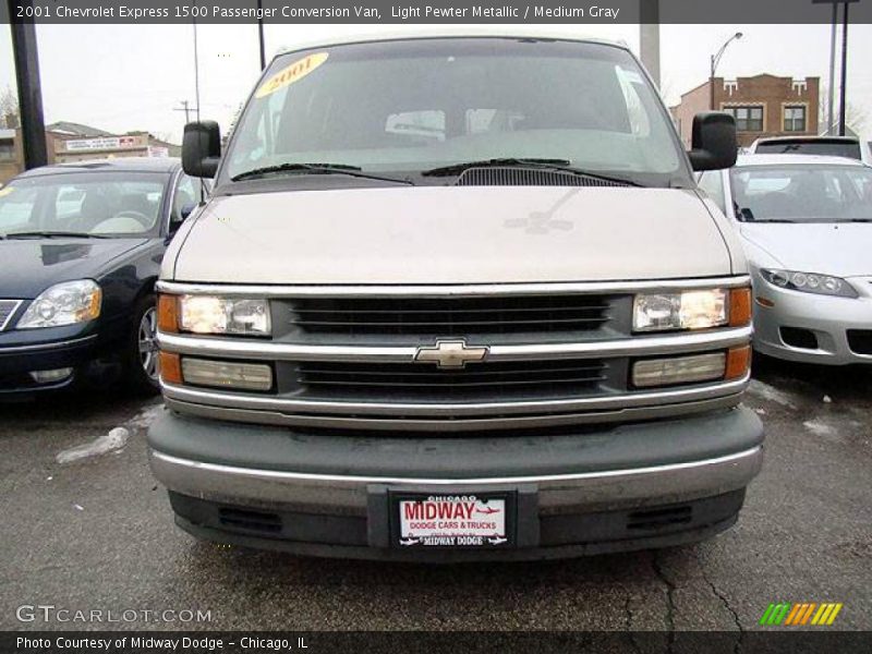 Light Pewter Metallic / Medium Gray 2001 Chevrolet Express 1500 Passenger Conversion Van