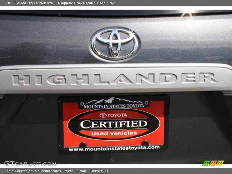 Magnetic Gray Metallic / Ash Gray 2008 Toyota Highlander 4WD