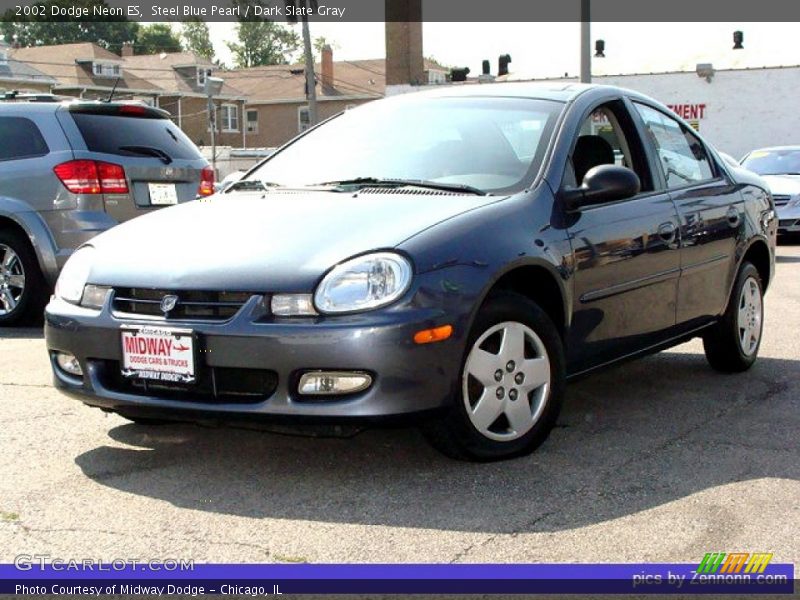 Steel Blue Pearl / Dark Slate Gray 2002 Dodge Neon ES