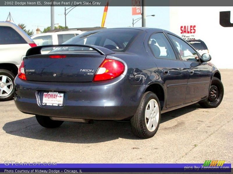 Steel Blue Pearl / Dark Slate Gray 2002 Dodge Neon ES