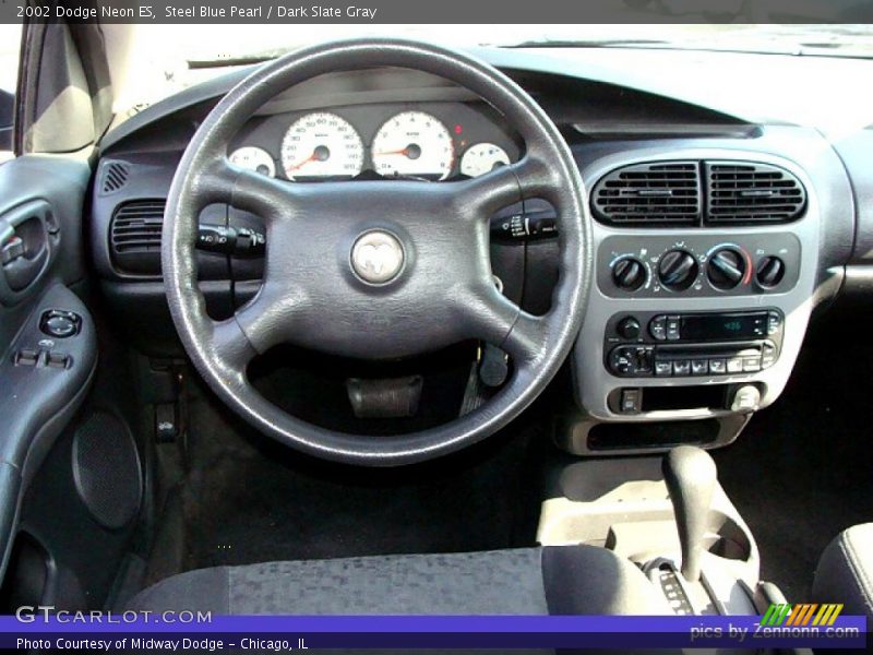 Steel Blue Pearl / Dark Slate Gray 2002 Dodge Neon ES