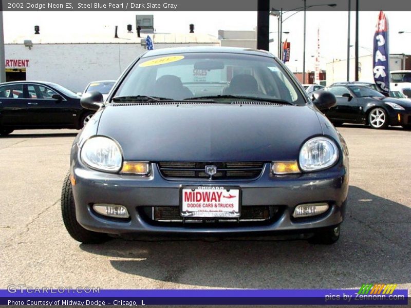 Steel Blue Pearl / Dark Slate Gray 2002 Dodge Neon ES
