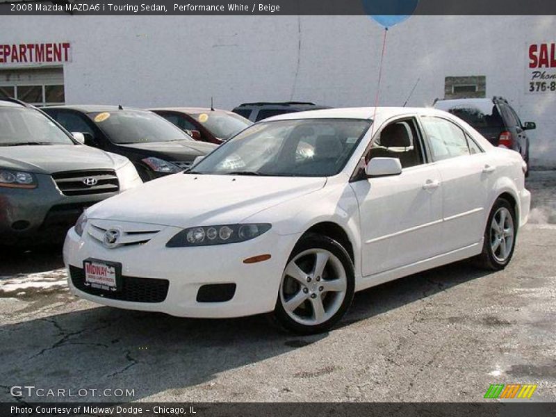 Performance White / Beige 2008 Mazda MAZDA6 i Touring Sedan