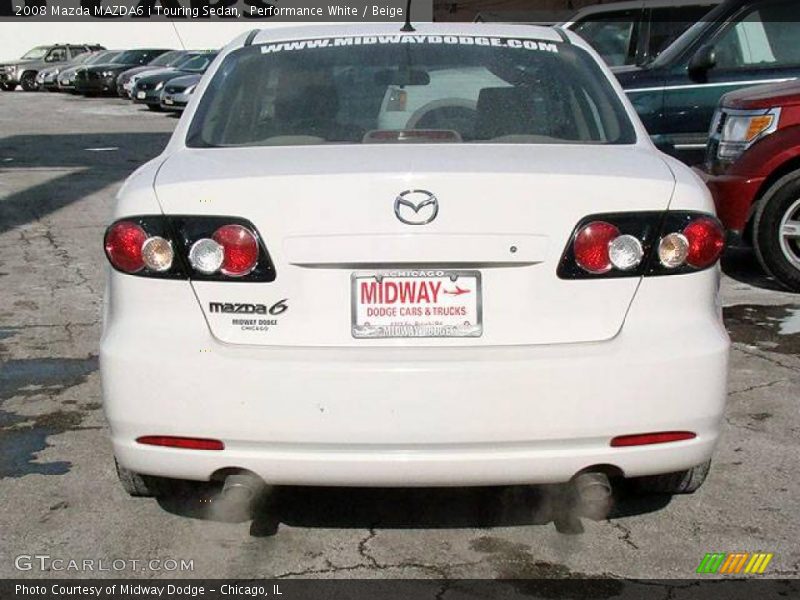 Performance White / Beige 2008 Mazda MAZDA6 i Touring Sedan