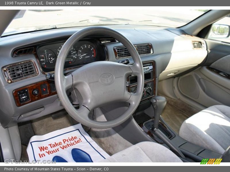 Dark Green Metallic / Gray 1998 Toyota Camry LE