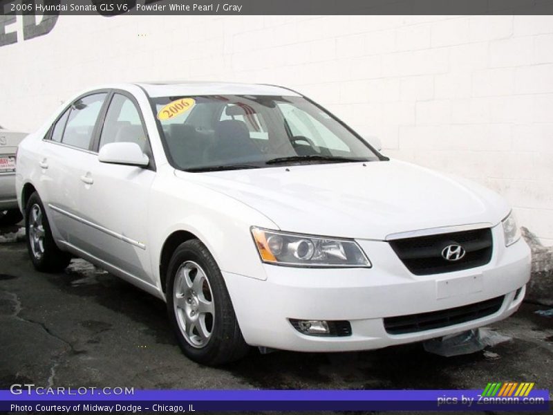 Powder White Pearl / Gray 2006 Hyundai Sonata GLS V6