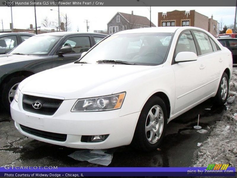 Powder White Pearl / Gray 2006 Hyundai Sonata GLS V6