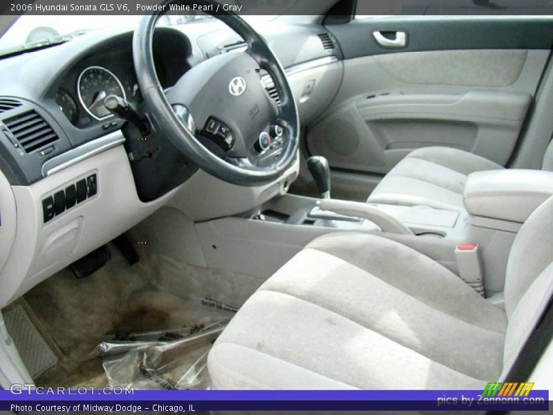 Powder White Pearl / Gray 2006 Hyundai Sonata GLS V6