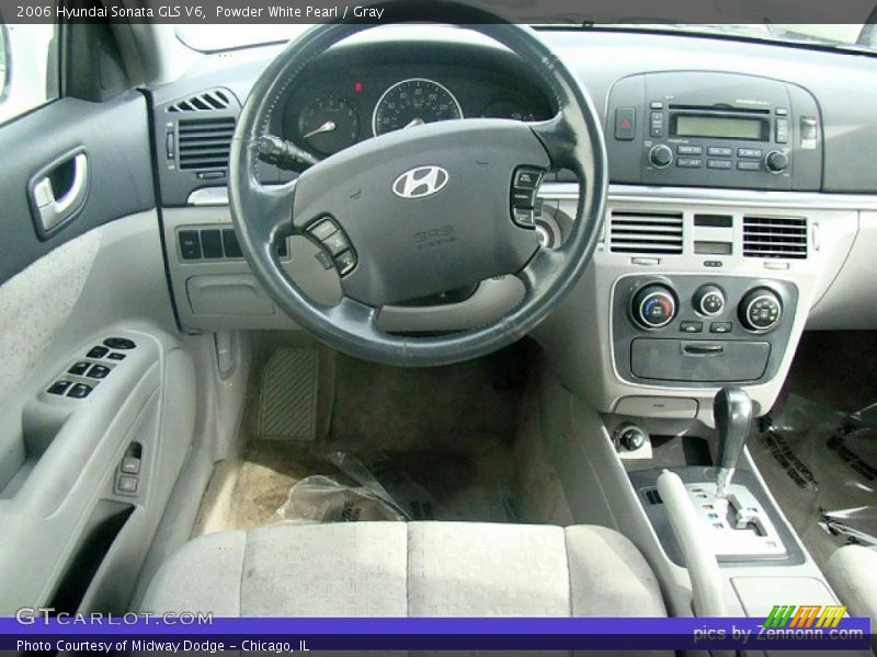 Powder White Pearl / Gray 2006 Hyundai Sonata GLS V6
