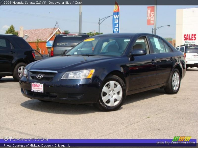 Deepwater Blue / Gray 2008 Hyundai Sonata GLS V6