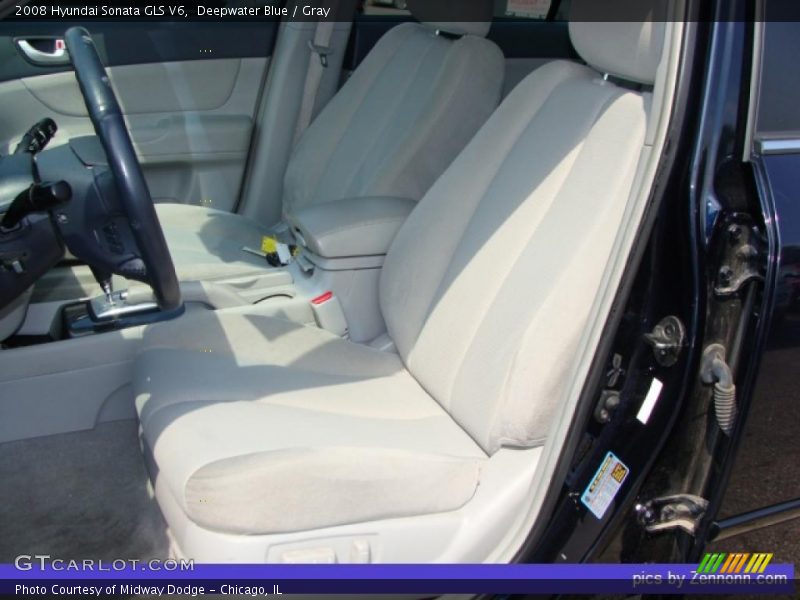 Deepwater Blue / Gray 2008 Hyundai Sonata GLS V6