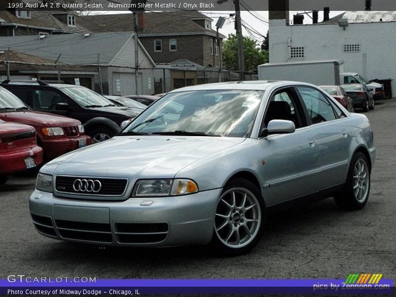 Aluminum Silver Metallic / Onyx Black 1998 Audi A4 2.8 quattro Sedan