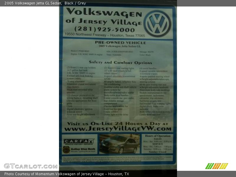 Black / Grey 2005 Volkswagen Jetta GL Sedan