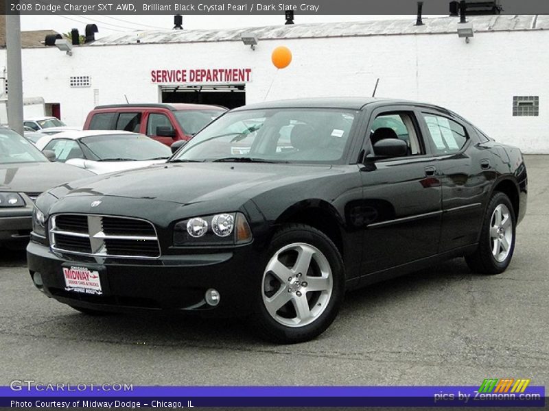 Brilliant Black Crystal Pearl / Dark Slate Gray 2008 Dodge Charger SXT AWD