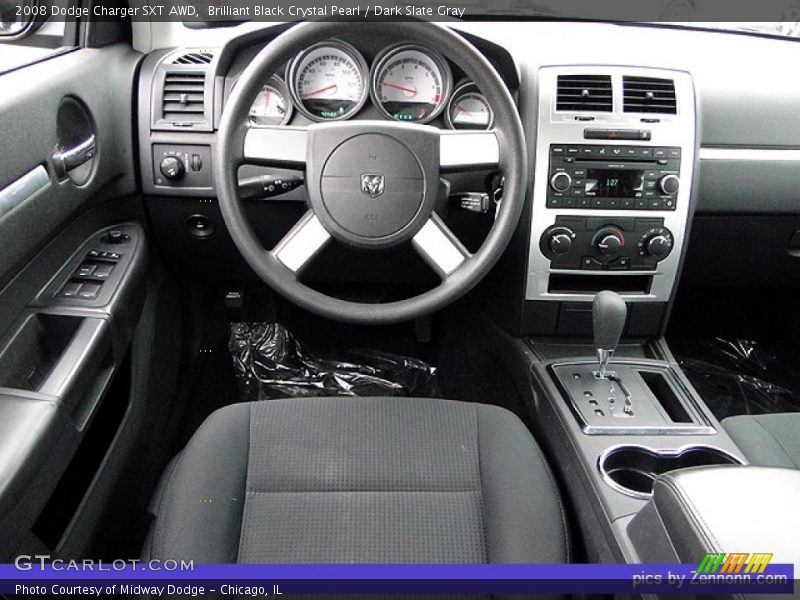Brilliant Black Crystal Pearl / Dark Slate Gray 2008 Dodge Charger SXT AWD