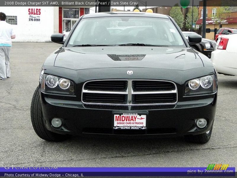 Brilliant Black Crystal Pearl / Dark Slate Gray 2008 Dodge Charger SXT AWD