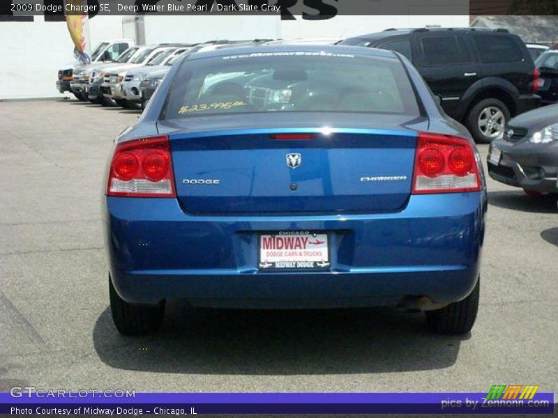 Deep Water Blue Pearl / Dark Slate Gray 2009 Dodge Charger SE