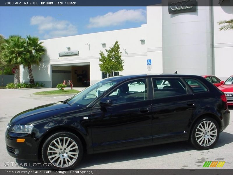 Brilliant Black / Black 2008 Audi A3 2.0T