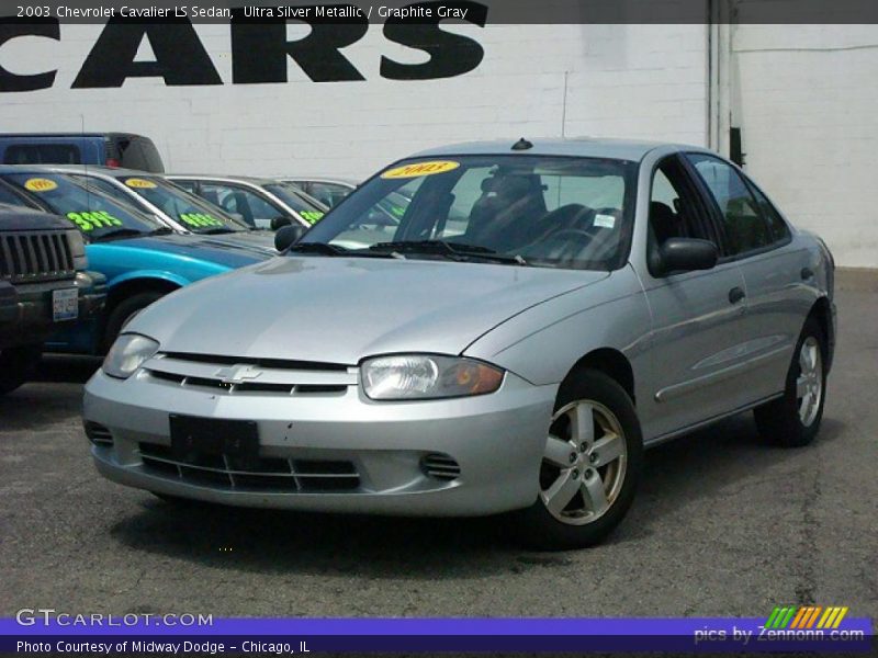 Ultra Silver Metallic / Graphite Gray 2003 Chevrolet Cavalier LS Sedan
