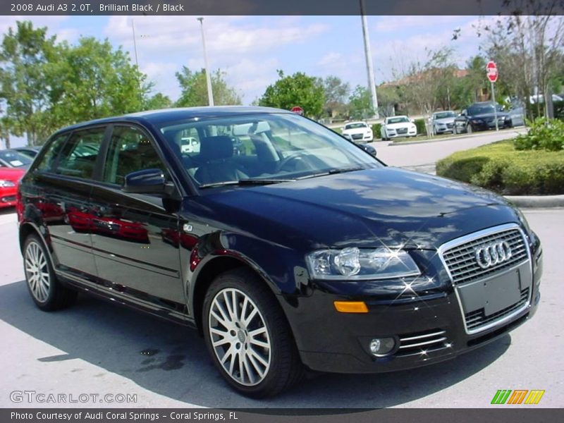 Brilliant Black / Black 2008 Audi A3 2.0T