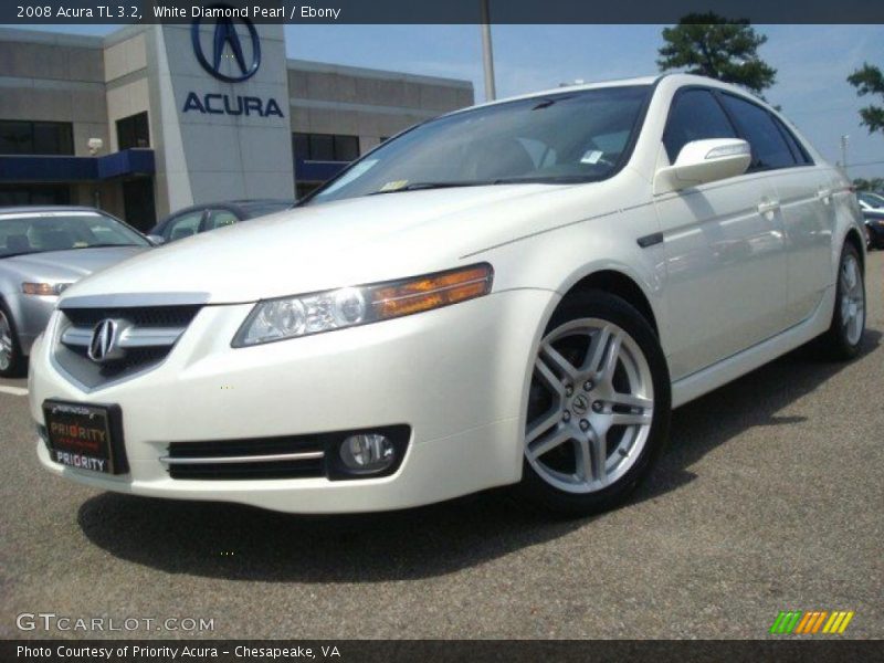 White Diamond Pearl / Ebony 2008 Acura TL 3.2