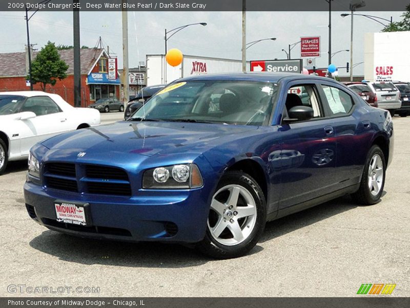 Deep Water Blue Pearl / Dark Slate Gray 2009 Dodge Charger SE