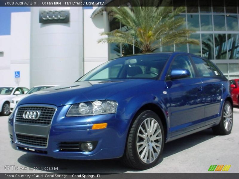Ocean Blue Pearl Effect / Light Gray 2008 Audi A3 2.0T