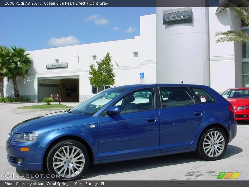 Ocean Blue Pearl Effect / Light Gray 2008 Audi A3 2.0T