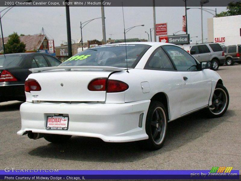 Bright White / Medium Gray 2001 Chevrolet Cavalier Coupe