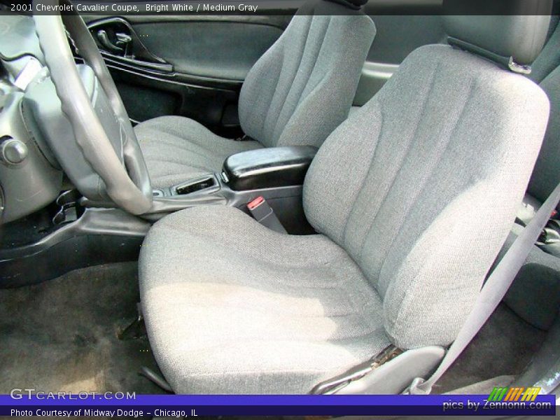 Bright White / Medium Gray 2001 Chevrolet Cavalier Coupe