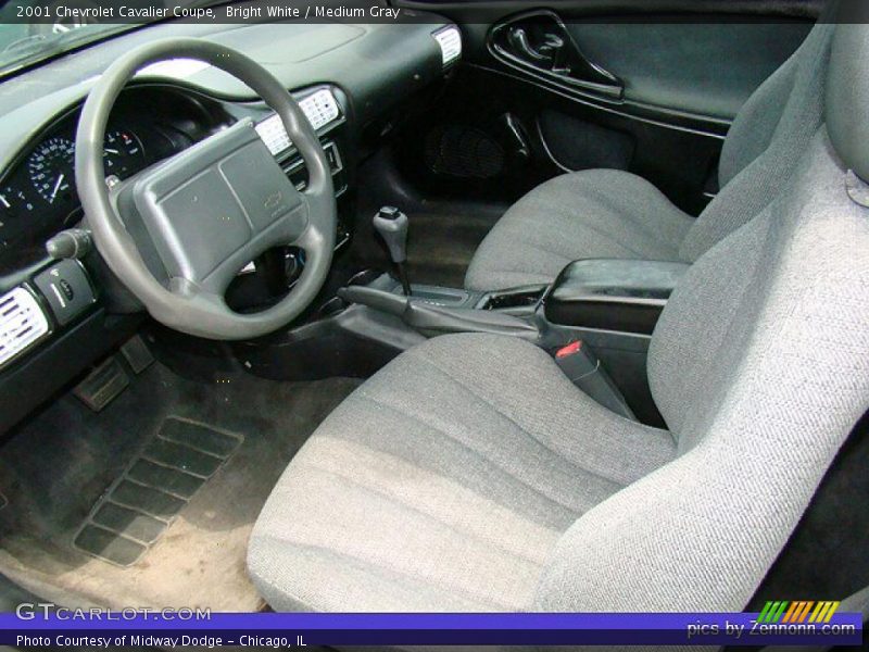 Bright White / Medium Gray 2001 Chevrolet Cavalier Coupe