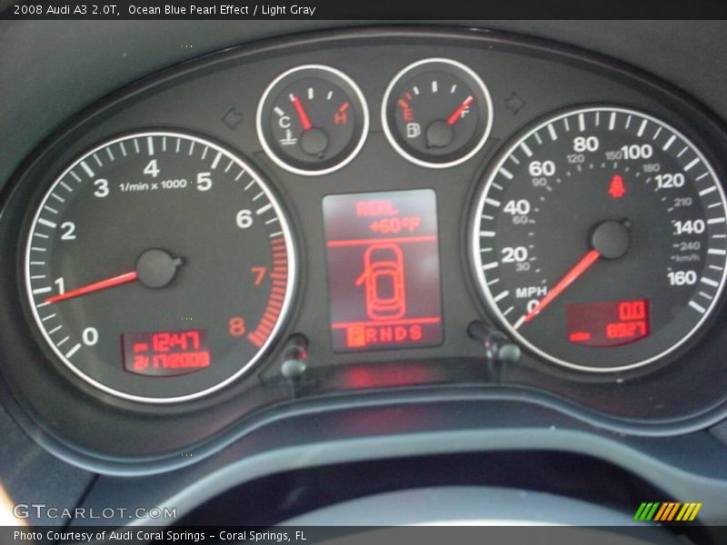 Ocean Blue Pearl Effect / Light Gray 2008 Audi A3 2.0T