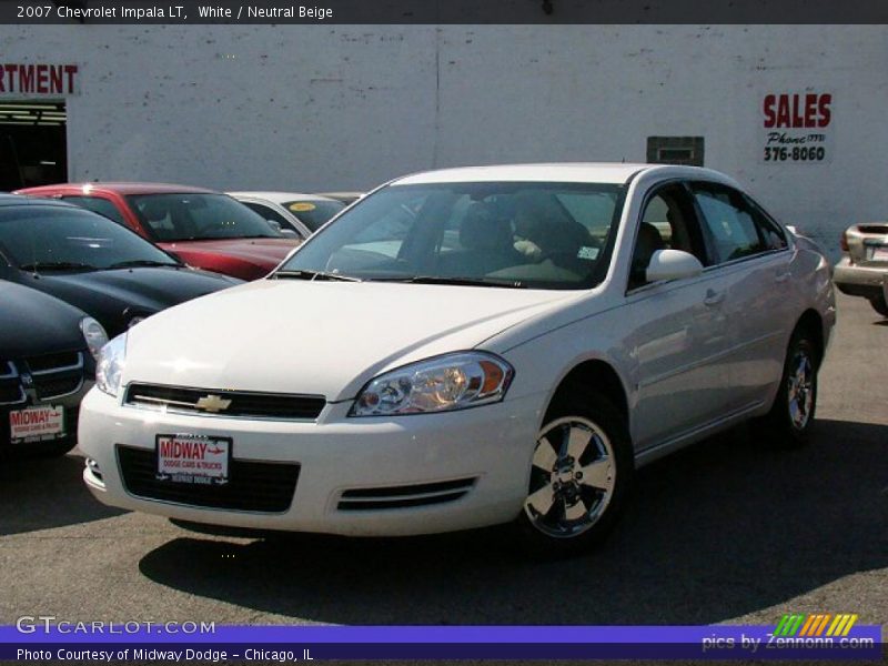 White / Neutral Beige 2007 Chevrolet Impala LT
