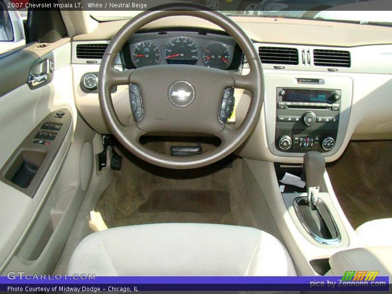 White / Neutral Beige 2007 Chevrolet Impala LT
