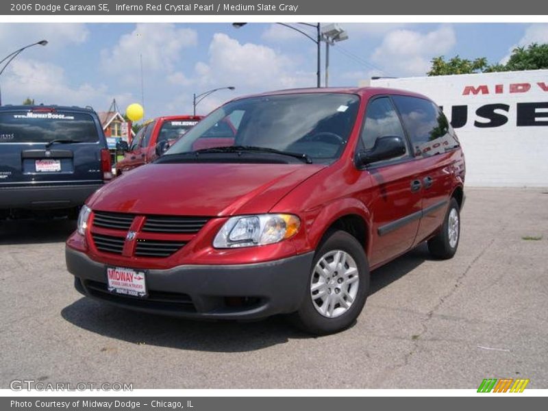 Inferno Red Crystal Pearl / Medium Slate Gray 2006 Dodge Caravan SE