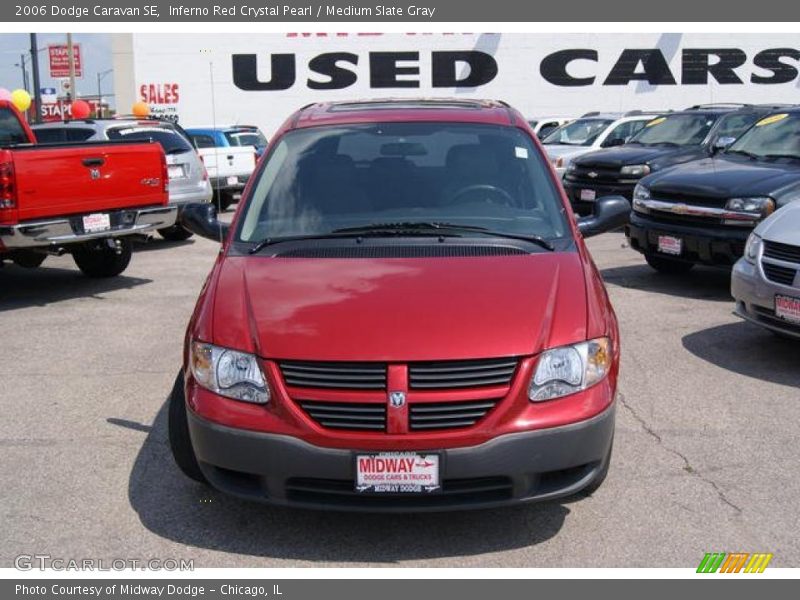 Inferno Red Crystal Pearl / Medium Slate Gray 2006 Dodge Caravan SE