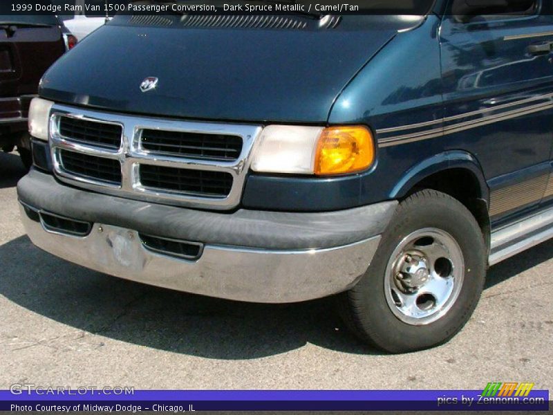 Dark Spruce Metallic / Camel/Tan 1999 Dodge Ram Van 1500 Passenger Conversion