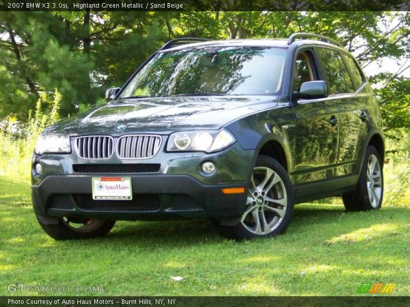 Highland Green Metallic / Sand Beige 2007 BMW X3 3.0si