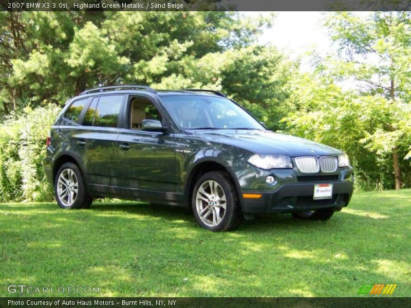 Highland Green Metallic / Sand Beige 2007 BMW X3 3.0si