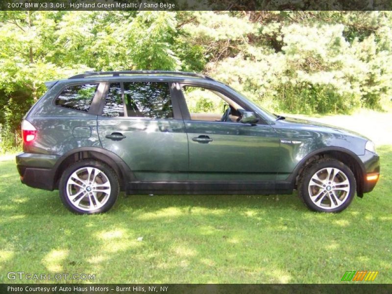 Highland Green Metallic / Sand Beige 2007 BMW X3 3.0si