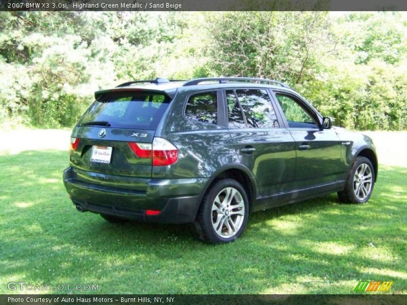 Highland Green Metallic / Sand Beige 2007 BMW X3 3.0si