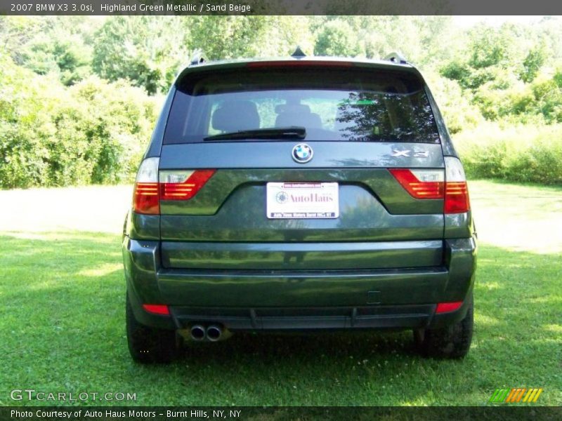 Highland Green Metallic / Sand Beige 2007 BMW X3 3.0si