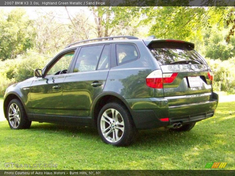 Highland Green Metallic / Sand Beige 2007 BMW X3 3.0si