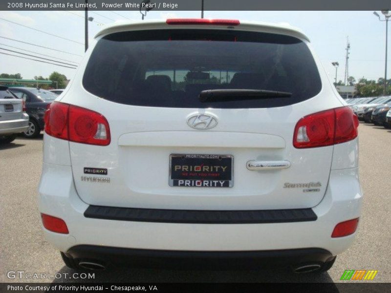 Powder White Pearl / Beige 2008 Hyundai Santa Fe Limited