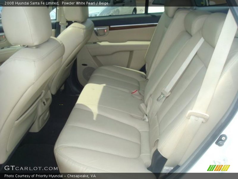 Powder White Pearl / Beige 2008 Hyundai Santa Fe Limited