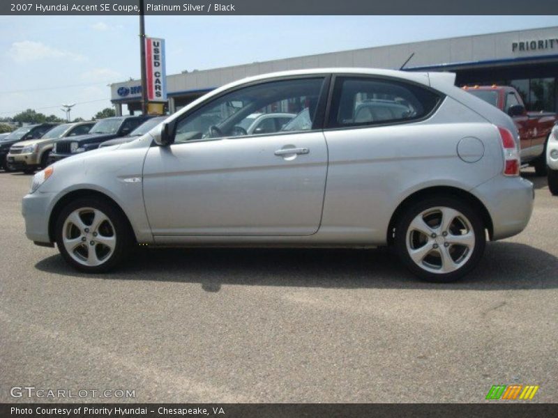 Platinum Silver / Black 2007 Hyundai Accent SE Coupe